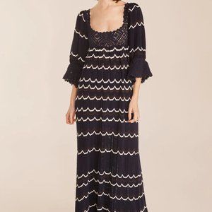 REBECCA TAYLOR Lace Sweaterdress In Marine Blue